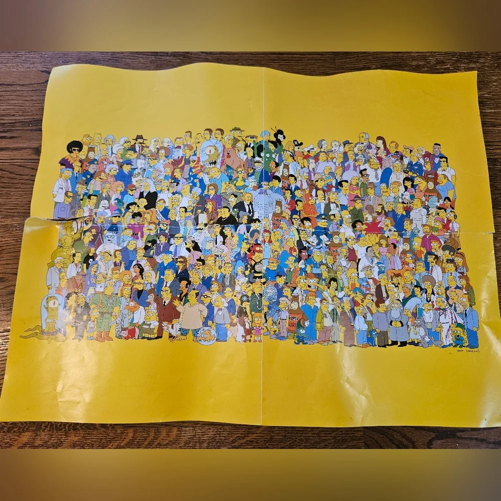 The Simpsons Trivia Game 2000 Board Game in Collectors Tin with Cast Poster